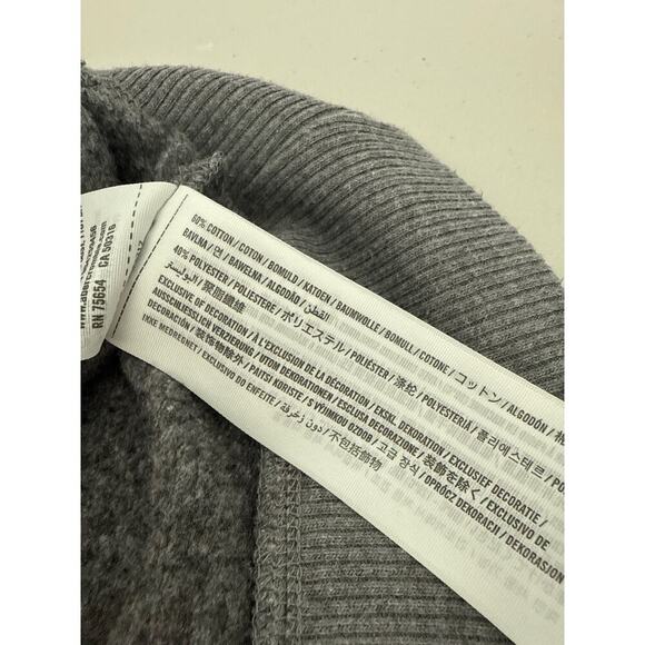 Hollister Cropped Gray  Longsleeve Sweatshirt Women's L Logo Sleeve Decals - Picture 7 of 8